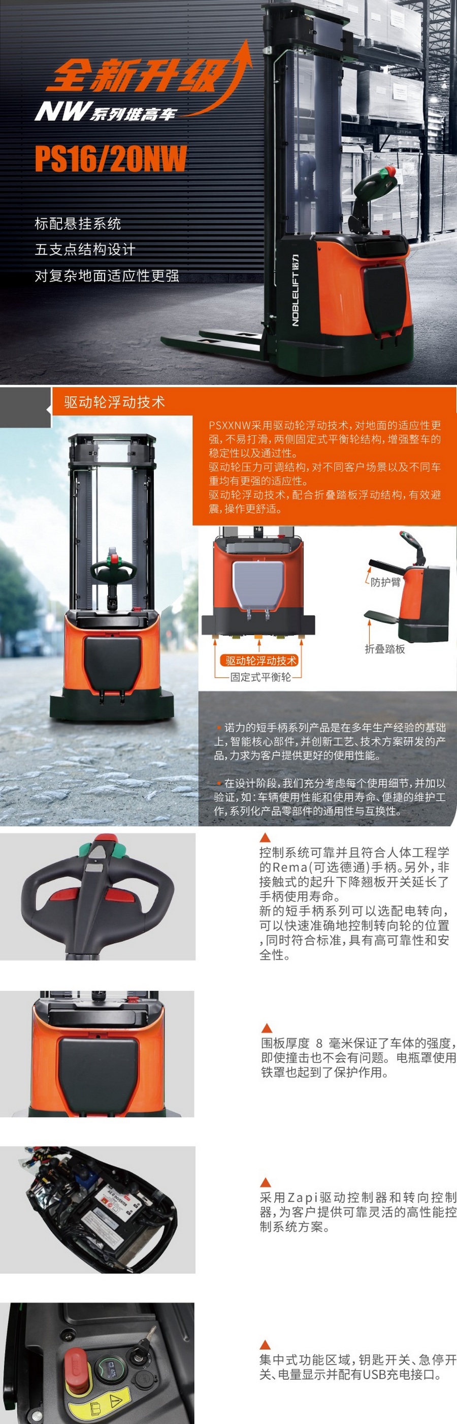 諾力PS16NW站駕式全電動(dòng)堆高車